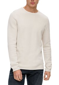 QS MIT MUSTERSTRUKTUR - Strickpullover - wollweiß