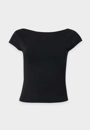 Abercrombie & Fitch, REVERSIBLE SCOOP NECK - Βασικό μπλουζάκι - black