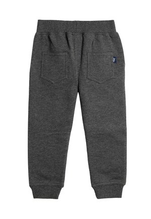 Graue Jogginghose aus weichem Stoff mit elastischem Bund, schmal zulaufenden Abschlüssen und zwei Gesäßtaschen. Mit kleinem Logo auf der Tasche.