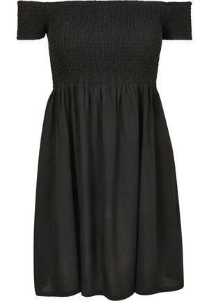 Urban Classics LADIES SMOKED OFF SHOULDER DRESS - Jurk - black