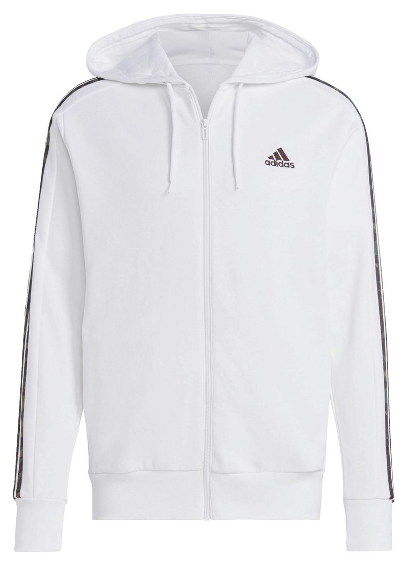 adidas Sportswear M 3S FT FZ HD Sudadera con cremallera - white strata/blanco - Zalando.es