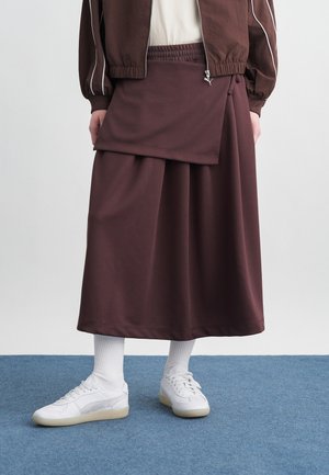 MIDI PLEATED SKIRT - Jupe trapèze - chocolate brown