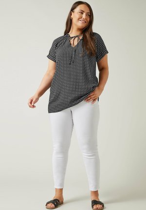 DOT PRINT TIE NECK - Blouse - black