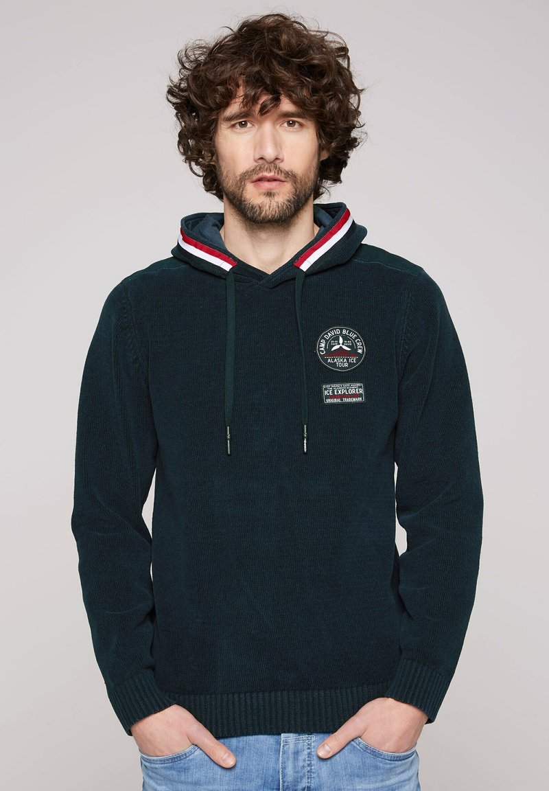 Camp David MIT TAPE UND PATCHES Strickpullover frozen navy