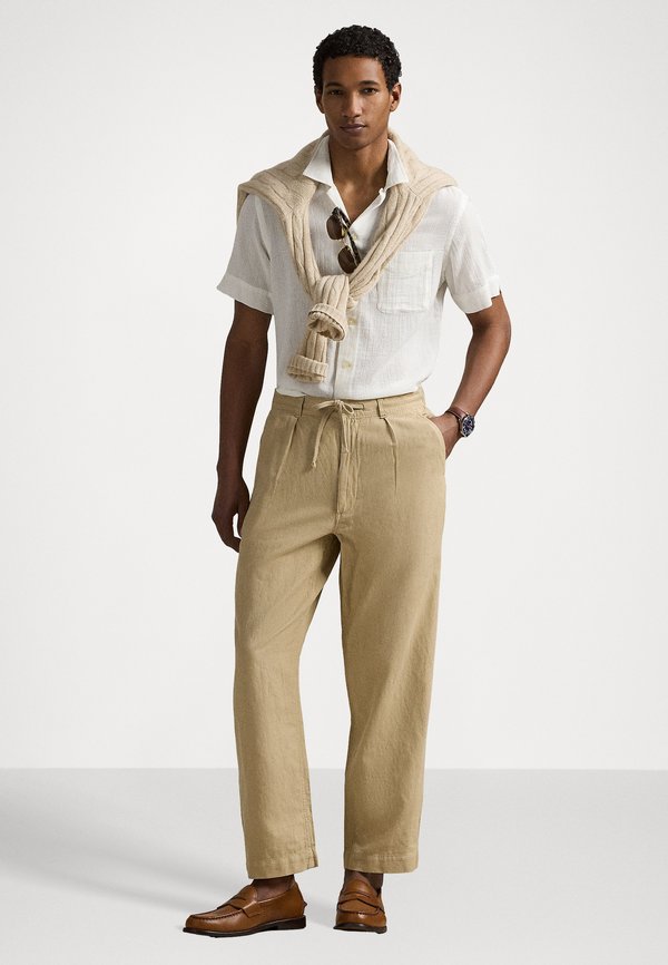 COTTON LINEN PREPSTER EASY PANT - Chinos - coastal beige4