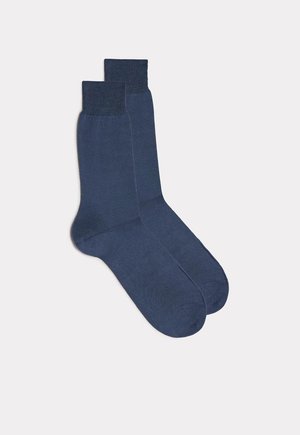 KURZE AUS MERCERISIERTER - Socken - blu avio