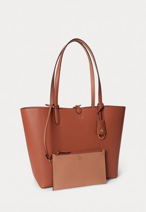 Lauren Ralph Lauren, FAUX-LEATHER LARGE REVERSIBLE TOTE BAG - Чанта за пазаруване - red terracotta/pink sienna