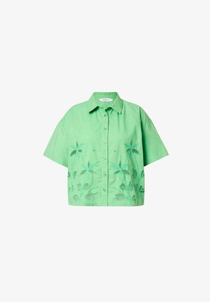 Studio Untold, BOXY SHAPE PALMEN-STICKEREI - Skjortebluser - clover green