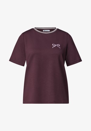 Street One, T-SHIRT MIT RUNDHALS UND EMBROIDERY-DETAIL - T-shirt imprimé - rustic rouge