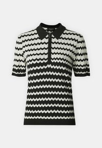 Bruuns Bazaar RIVERSBBKATALIN KNIT POLO - Polo shirt - white cream/black