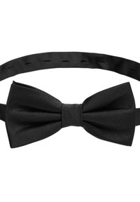 Svart fluga i texturerad tyg, med en klassisk form med en mittknut och ett slätt justerbart band.