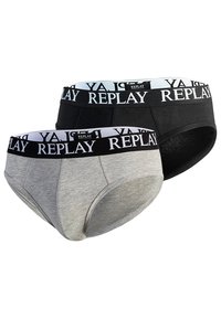 Replay 2 PACK - Slip - grey melange/black