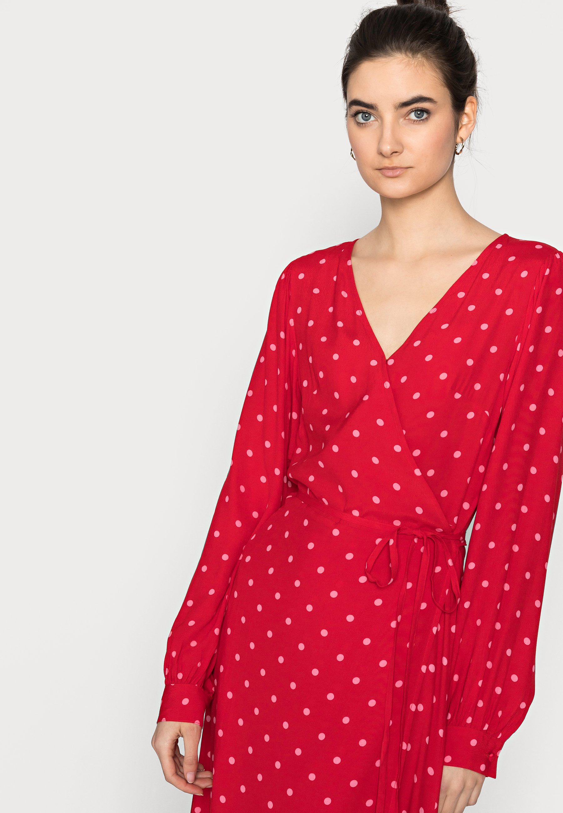 Women WRAP DRESS - Day dress - red Women WRAP DRESS - Day dress - red
