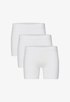 Herreboxershorts i hvidt, lavet af et blødt stof. Har en bred elastisk linning og en tætsiddende pasform. Sælges i en pakke med tre.