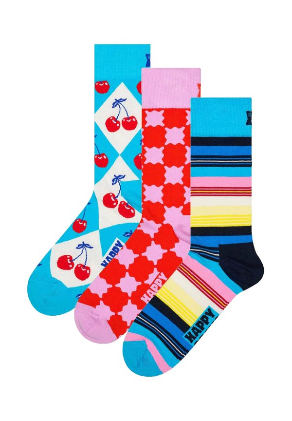 3ER PACK - Socken - checks and stripes
