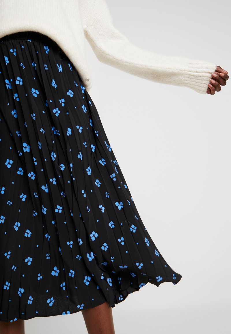 Tom Tailor Denim Flower Plissee Skirt A Linien Rock Black Blue Schwarz Zalando De 