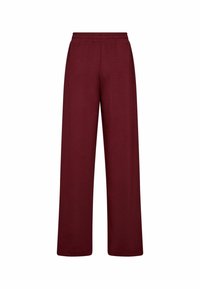 Bordeaux leveau pants valmistettu pehmeästä kankaasta, joissa on joustava vyötärö ja saumaton muotoilu mukavuutta ja liikkuvuutta varten.