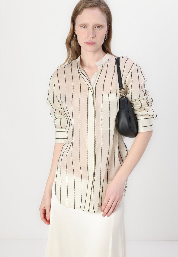 YRSA SHEER STRIPE - Button-down blouse - pistachio shell3