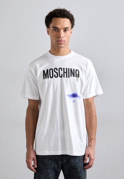 MOSCHINO WITH LOGO PEN INK - Tricou cu imprimeu - white