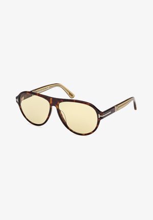 Tom Ford QUINCY - Sluneční brýle - marrone chiaro verde