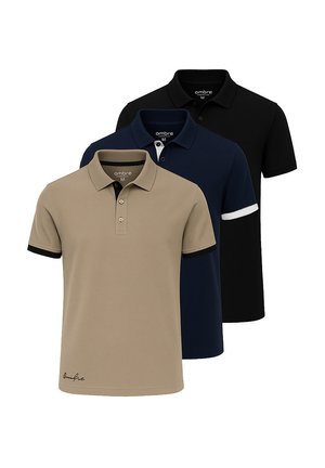 PACK OF 3 POSS - Poloshirts - black/brown/navy
