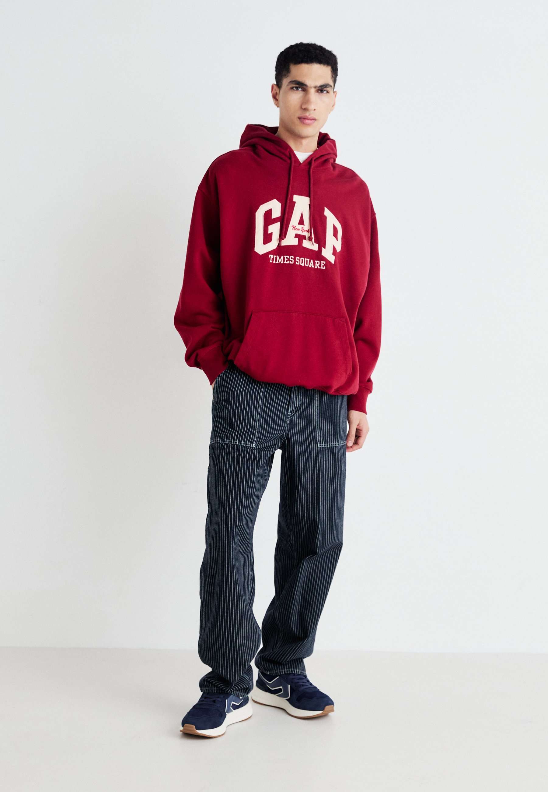 GAP BAGGY CARPENTER PANT - Jean baggy - navy pinstripe/bleu marine
