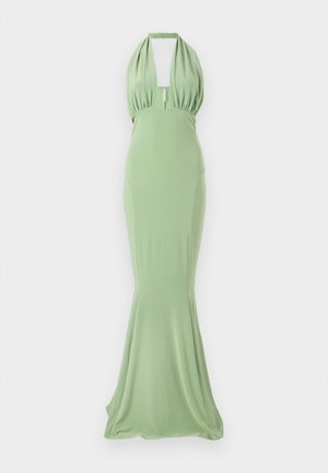 Norma Kamali CROSS HALTER - Robe longue - vintage green