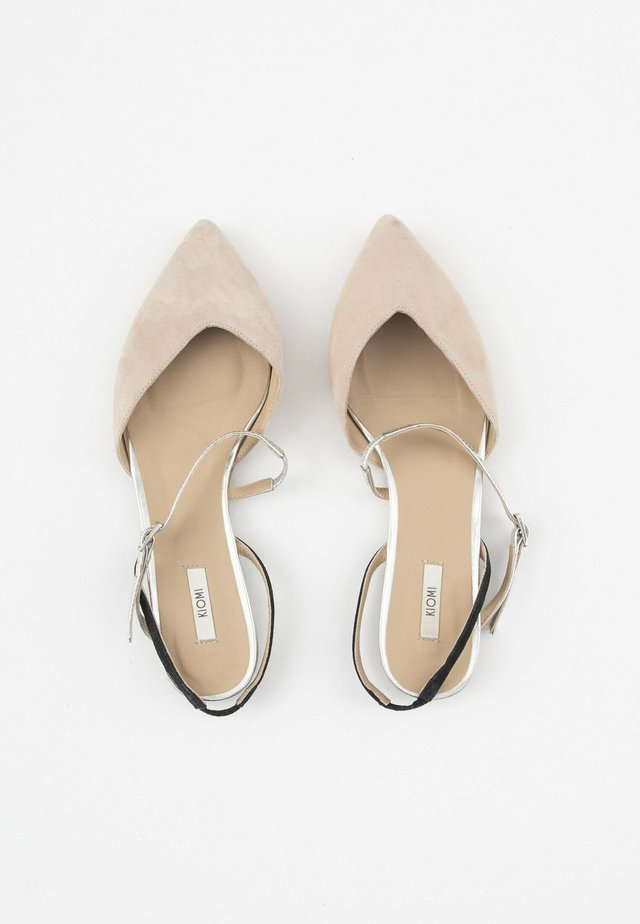 Ballerina's met enkelbandjes - beige