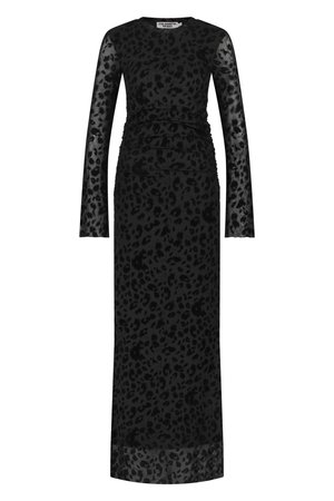 Colourful Rebel MAUDE LEOPARD FLOCK DRESS - Vestito elegante - black