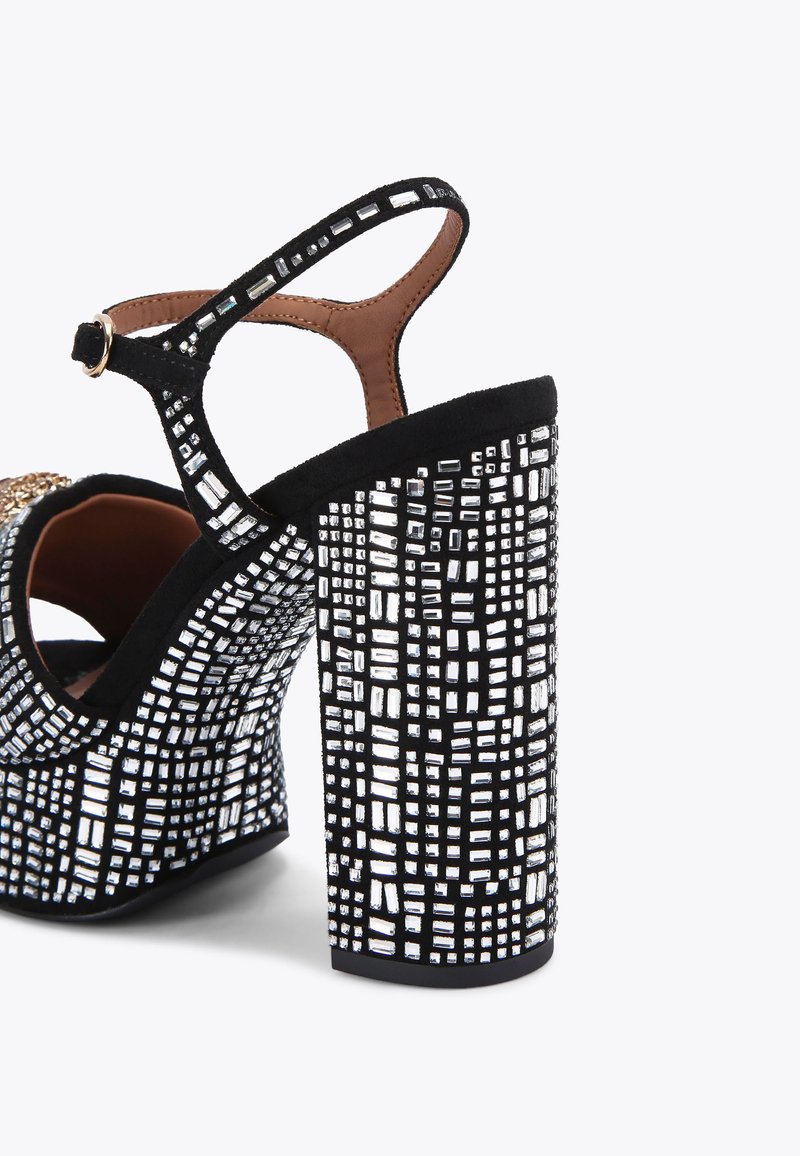 Sandales Kurt Geiger Talon Mi-hauteur En Cristal Vert Et Blanc - Taille US 9 / UK 6 - Neuf Avec Emballage