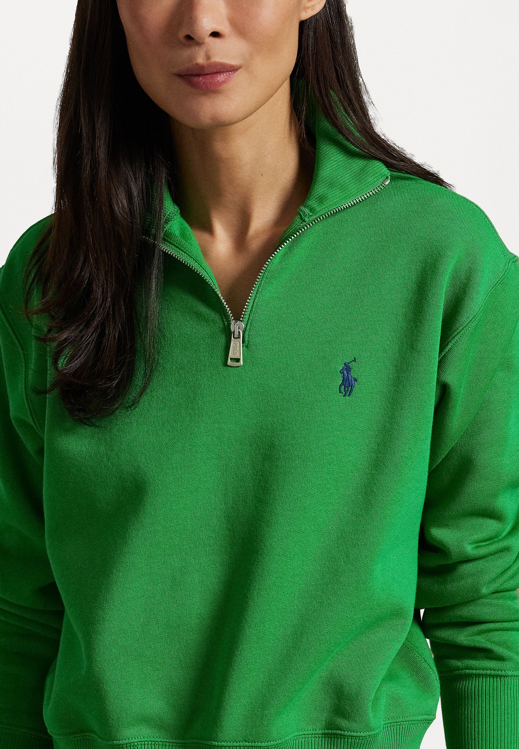 ★★POLO RALPH LAUREN★★ Striped Fleece Sweatshirt Green MN Polo Ralph Lauren FLEECE QUARTER ZIP - Sweatshirt - preppy