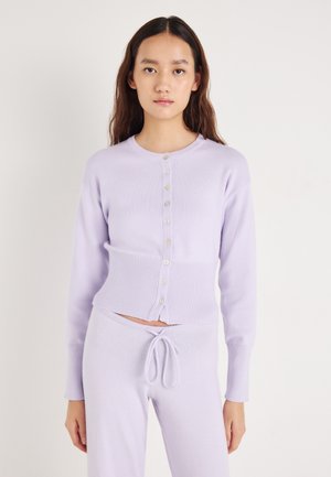 FITTED CARDIGAN - Cardigan - dusty purple