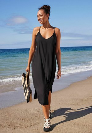 MIDI SLIP PETITE - Denní šaty - black