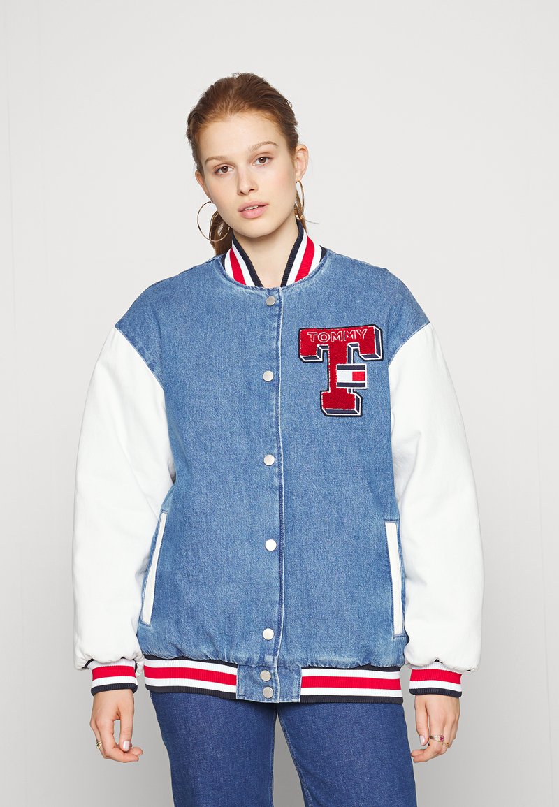Tommy Jeans LETTERMAN JACKET Bomber Jacket denim medium/blue denim