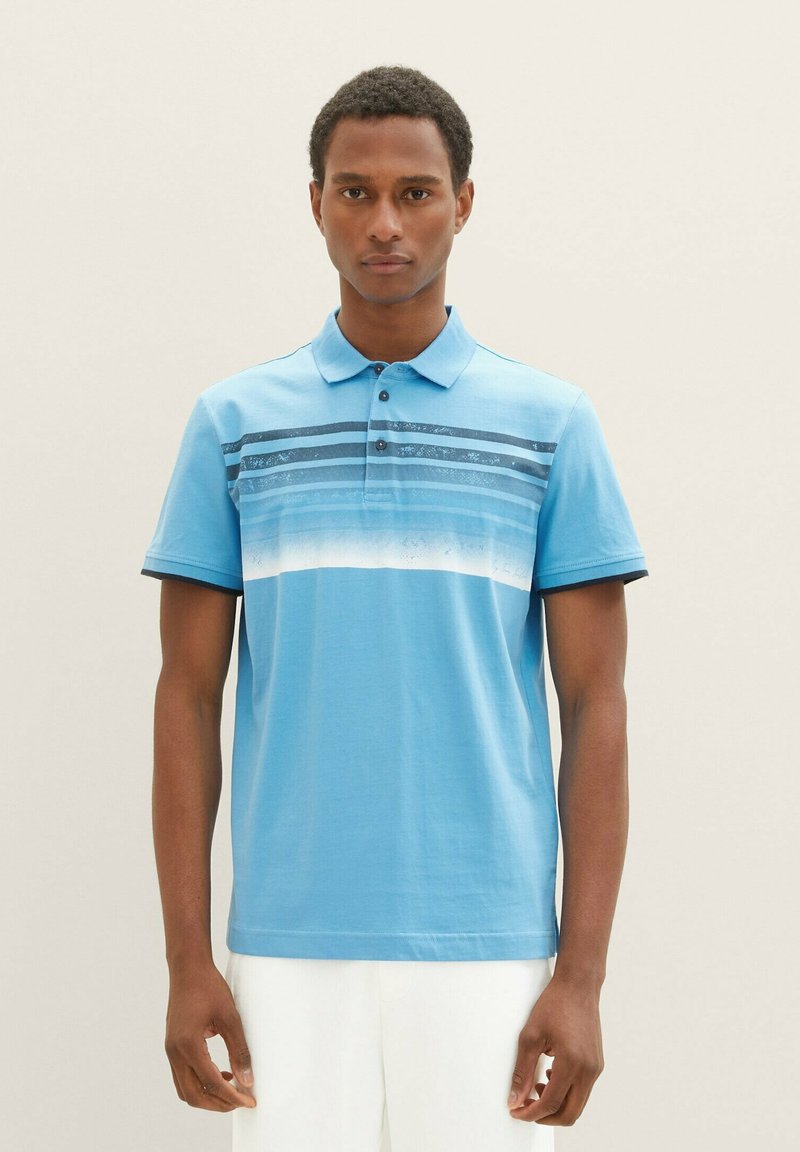 TOM TAILOR MIT PRINT - Poloshirts - rainy sky blue