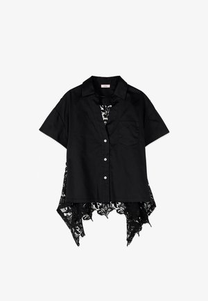 Oltre, CAMICIA CON RETRO IN PIZZO - Overhemdblouse - nero