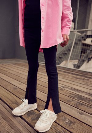 Next SOFT JERSEY SPLIT FRONT LEGGINGS - Leggings - Pantaloni - black