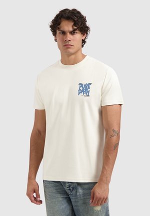 REGULAR FIT CREWNECK   - T-Shirt print - ecru