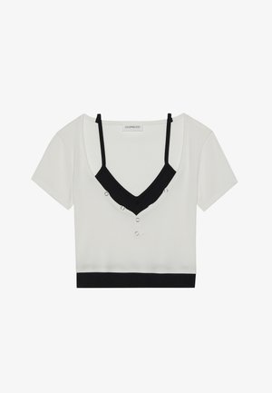 Even&Odd T-shirt basique - white/dark grey