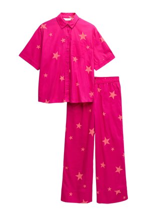 STAR PRINT COLLARED SET - Pyjama - hot pink