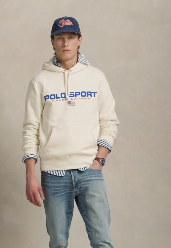 POLO SPORT FLEECE HOODIE - Hoodie - clubhouse cream3