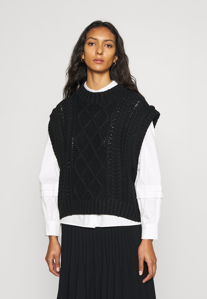 Selected Femme SLFPIPER VEST Jumper black Zalando.co.uk