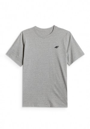 4F, 4F T-SHIRT REGULAR GŁADKI MĘSKI - SZARY XXL - Basic T-shirt - cold light grey melange