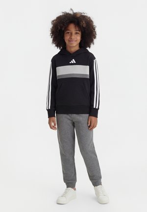 adidas Performance SEASONAL ESSENTIALS TIBERIO JUNIOR UNISEX - Mikina s kapucňou - black/white/grey two