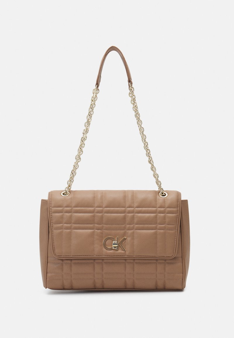 Calvin Klein RE LOCK QUILT SHOULDER BAG Schoudertas safari canvas