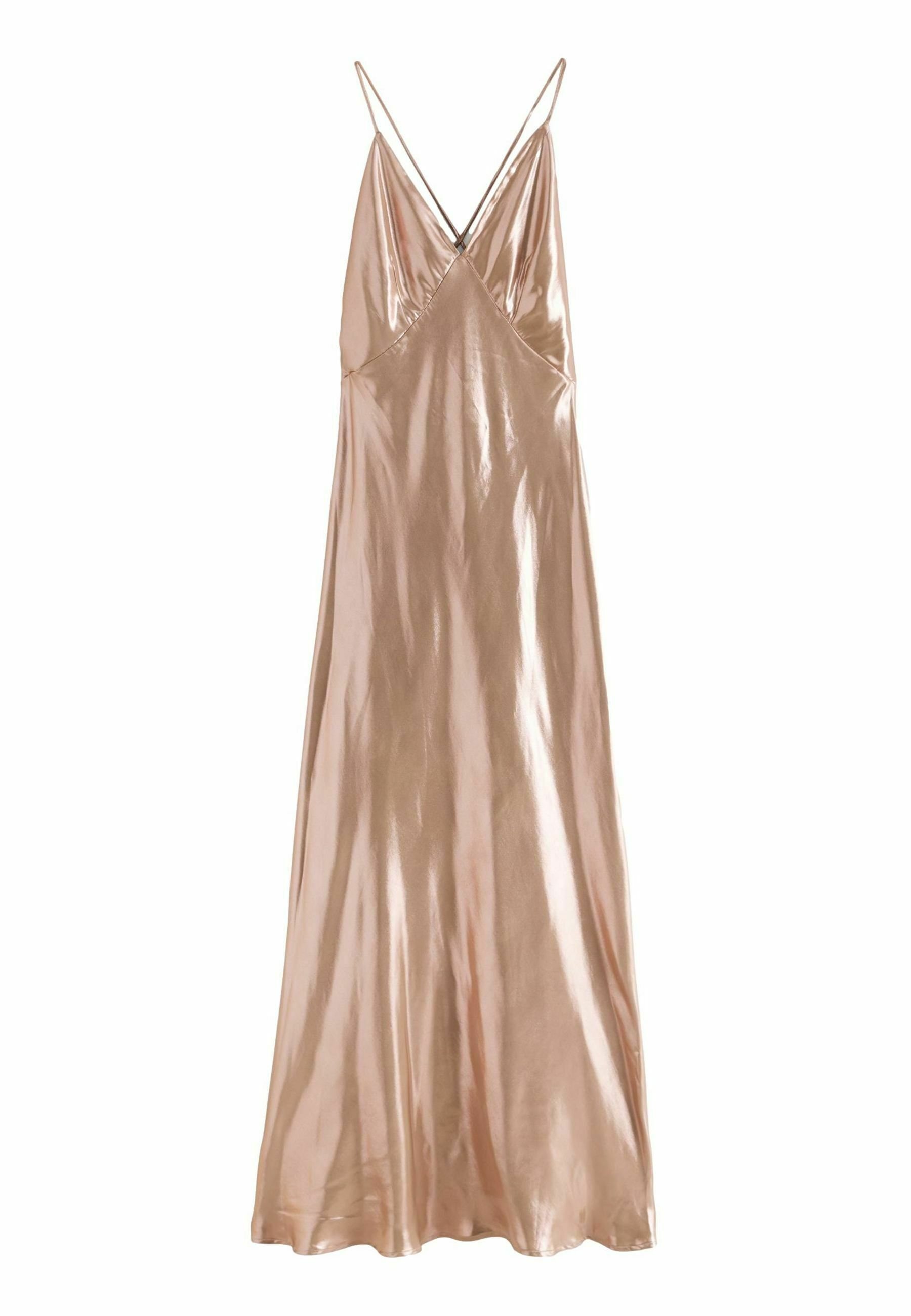 Next ROCHELLE LIQUID REGULAR FIT - Maxi dress - rose gold/metallic grey -  Zalando