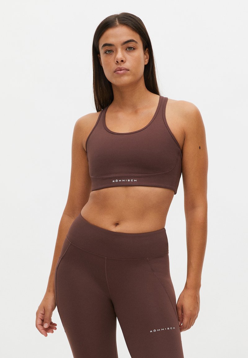 Röhnisch FLATTERING SportBH mit mittlerer Stützkraft deep mahogany