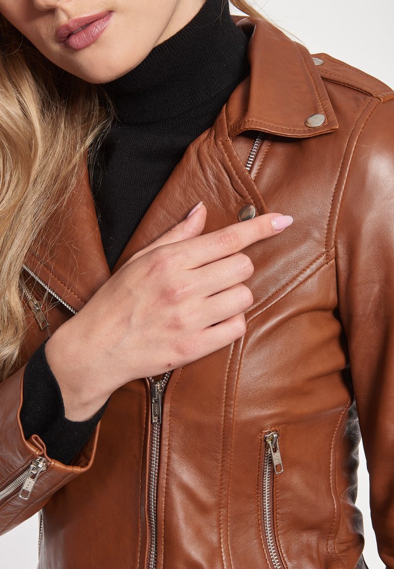 Damen Leichte Jacken | BTFCPH EMMA Lederjacke cognac/braun - KK35924 Damen Leichte Jacken | BTFCPH EMMA Lederjacke cognac/braun - KK35924