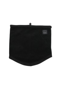 Gaiter nero in tessuto morbido, con superficie liscia e fondo arrotondato. Include una piccola etichetta con logo sul lato.