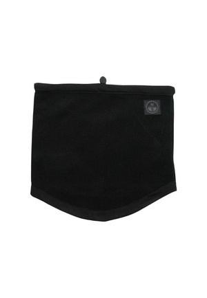Gaiter nero in tessuto morbido, con superficie liscia e fondo arrotondato. Include una piccola etichetta con logo sul lato.